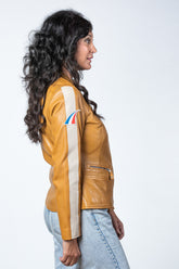 Women's 24H Le Mans Amanda Yellow Leather Jacket